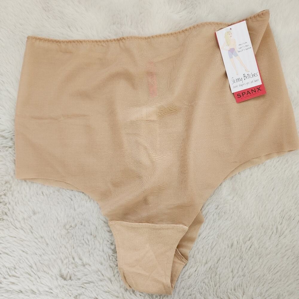 Spanx Skinny Britches High Waist Hipster Shapewear Panty Nude Beige Plus Size 1X
